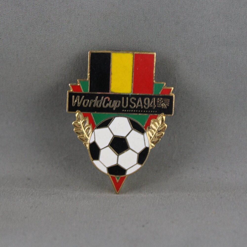 Team Belgium Soccer Pin - 1994 World Cup by Peter David - Flag and Ball